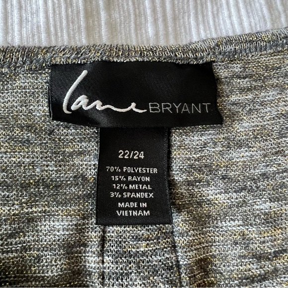 2/$30 Lane Bryant Marbled Gray Black and Gold Sleeveless Tank Blouse Tunic - Picture 6 of 10